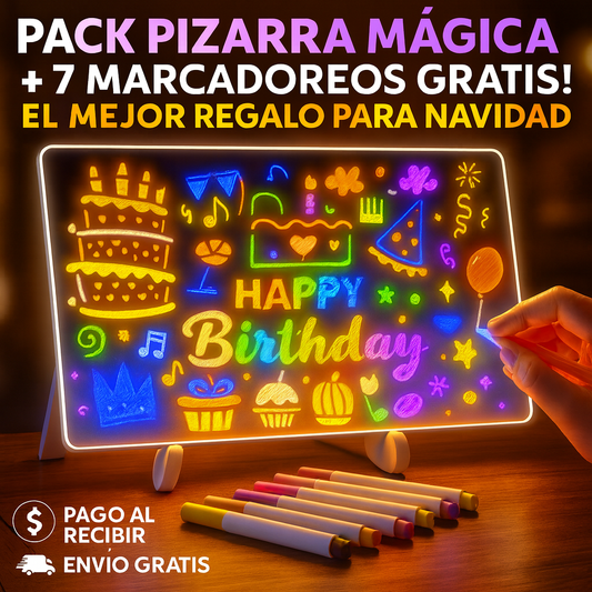 PACK PIZARRA MÁGICA + 7 MARCADORES GRATIS| EL MEJOR REGALO PARA NAVIDAD