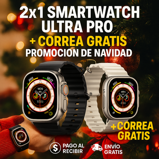 ¡PAGA 1 Y LLÉVATE 2! SMARTWATCH ULTRA PRO + 4 CORREAS GRATIS + PROMOCION DE NAVIDAD
