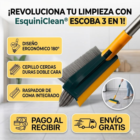 EsquiniClean®️ ESCOBA DE LIMPIEZA 3 EN 1